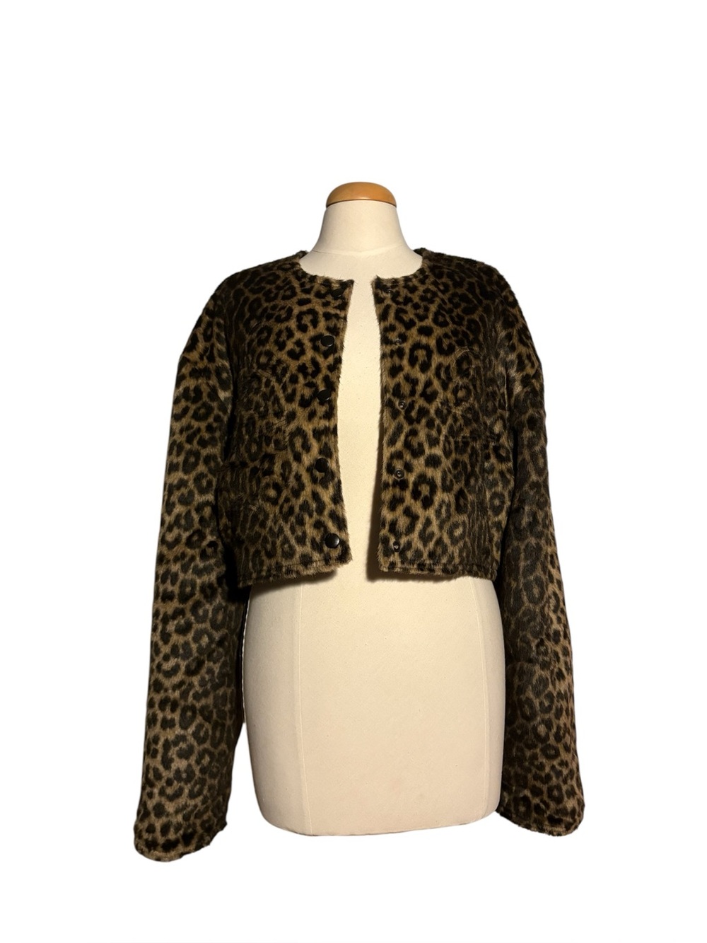 Leopard Print Cropped Jacket